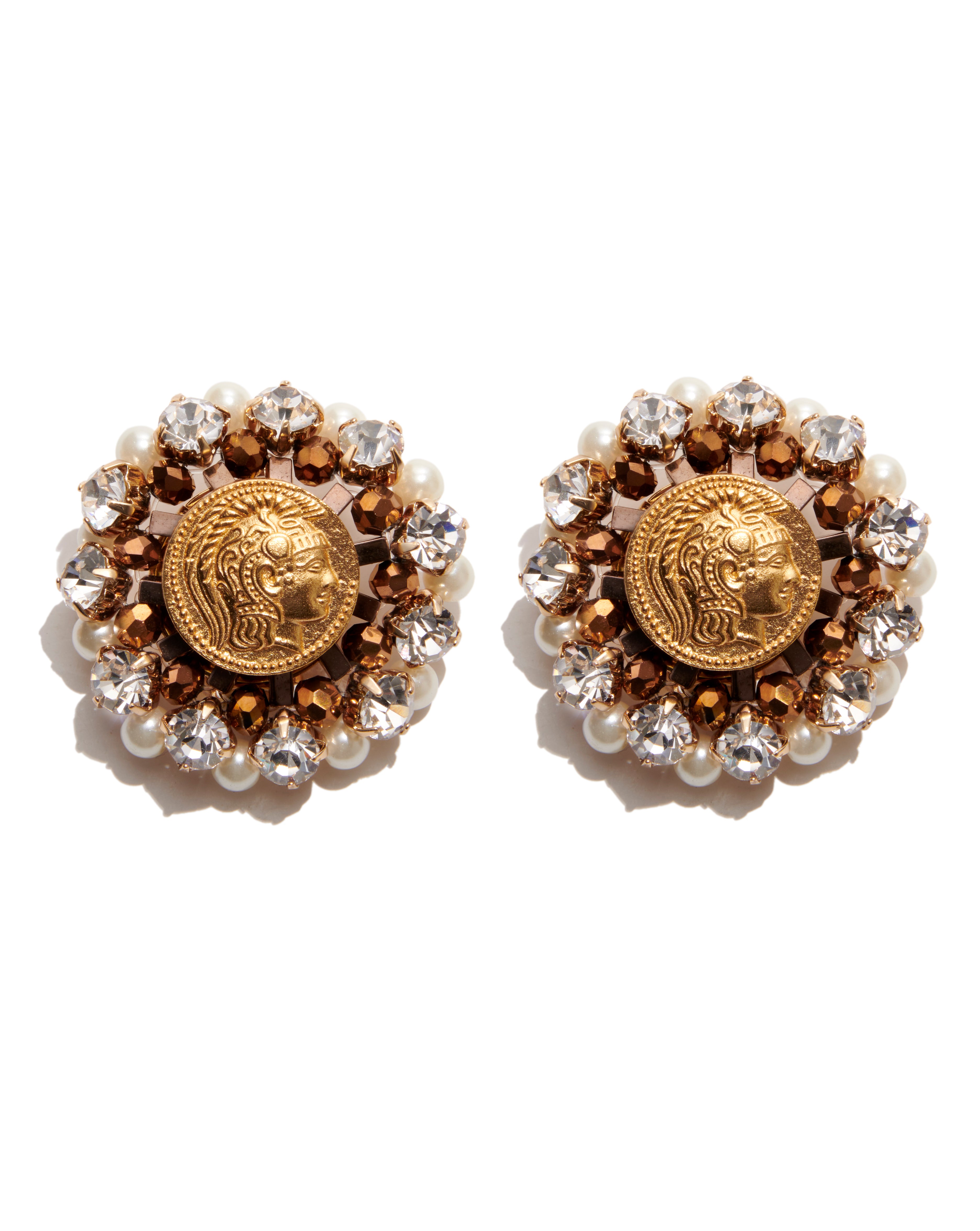 ORECCHINI PEARLS & COIN CLIP